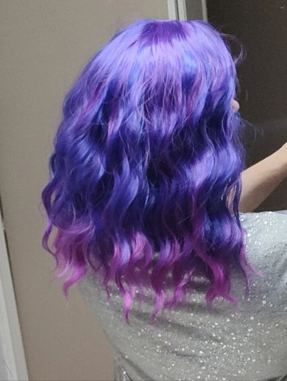 Purple And Pink Full Head Wig NWT
